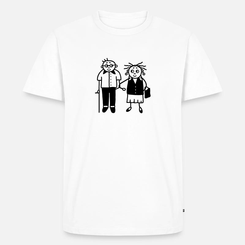 Oma & Opa - Ehepaar - Rentner - Männer Premium Bio T-Shirt - Weiß