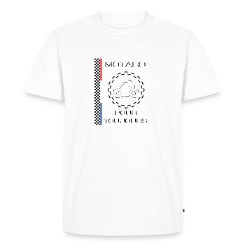 Top Motard - T-shirt Premium bio Homme - blanc - Devant - Nico (187cm)