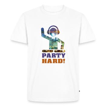 Party Hard! - T-shirt Premium bio Homme - blanc - Devant - Nico (187cm)