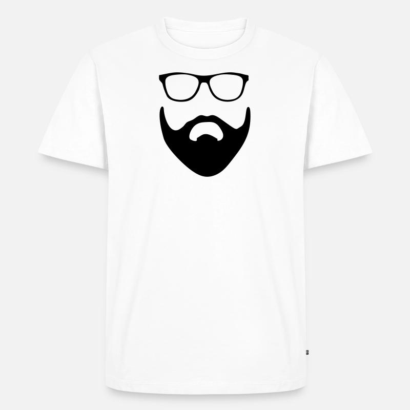 Vollbart - Männer Premium Bio T-Shirt - Weiß