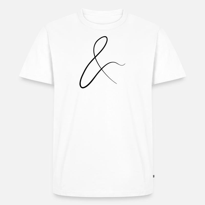 and characters in cursive script - Men's Premium Organic T-Shirt - white