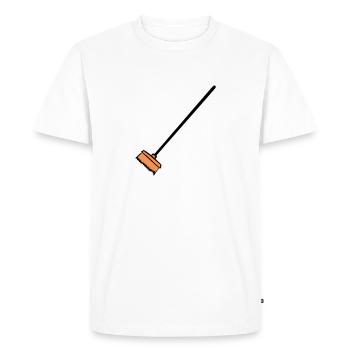 Broom, hand-drawn. Cleaning lady, garbage man - Men's Premium Organic T-Shirt - white - Front - Nico (187cm)