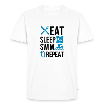 Mangez sommeil nager nouveau - T-shirt Premium bio Homme - blanc - Devant - Nico (187cm)