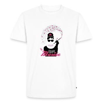 équipe de la mariée - mariée - evjf - tiffany - T-shirt Premium bio Homme - blanc - Devant - Nico (187cm)