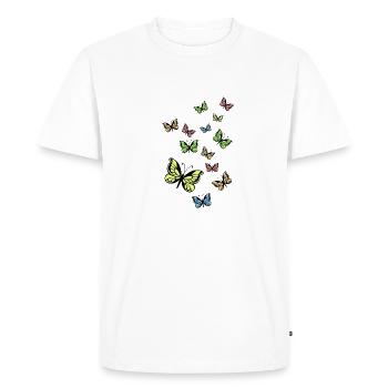 papillons - T-shirt Premium bio Homme - blanc - Devant - Nico (187cm)