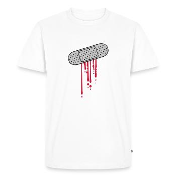 Blood drops patch - Men's Premium Organic T-Shirt - white - Front - Nico (187cm)