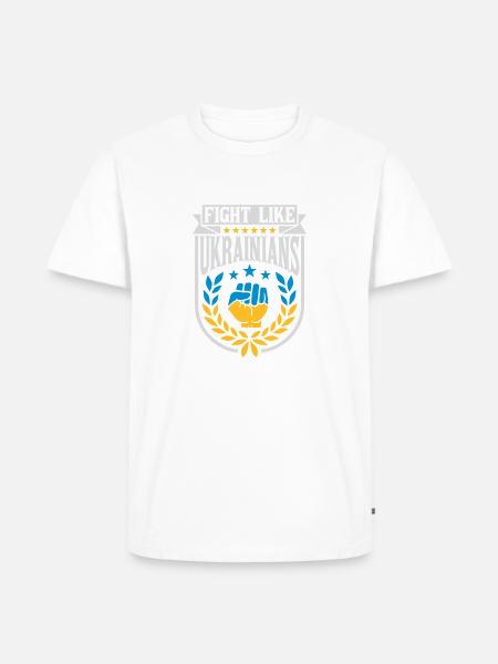 fight like ukrainians quote - Men's Premium Organic T-Shirt - white