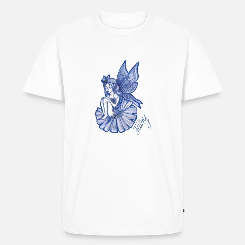 Blaue Fee - Männer Premium Bio T-Shirt - Weiß