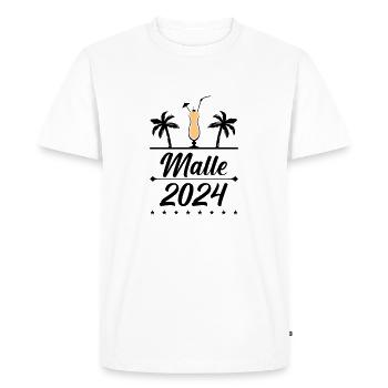 MALLE 2024 - T-shirt Premium bio Homme - blanc - Devant - Nico (187cm)