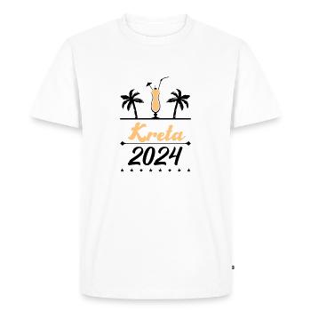 Crète 2024 - T-shirt Premium bio Homme - blanc - Devant - Nico (187cm)