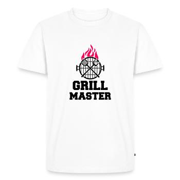 Maître du gril - T-shirt Premium bio Homme - blanc - Devant - Nico (187cm)