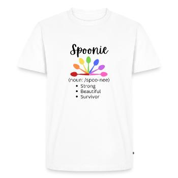 Spoonie - Noun - Men's Premium Organic T-Shirt - white - Front - Nico (187cm)