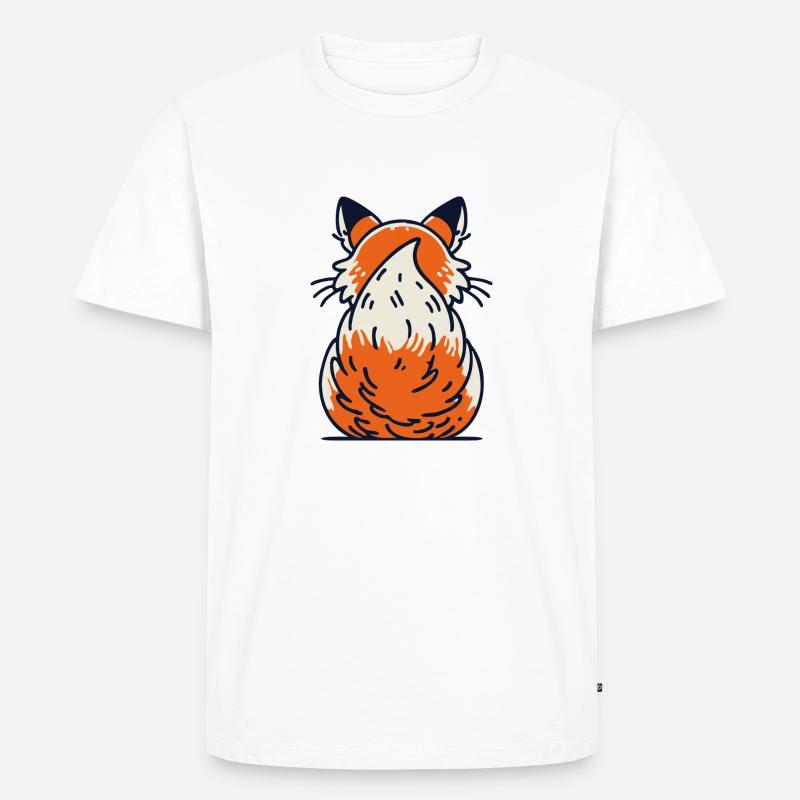 Fuchshinterteil mit Buschigem Schweif - Männer Premium Bio T-Shirt - Weiß