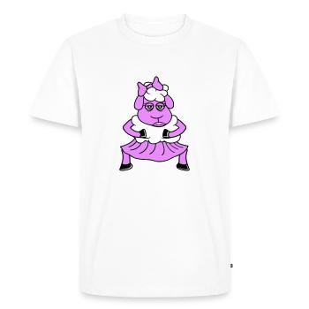 Sheep Girl Woman Female Pretty Tired Dancing Skirt - Men's Premium Organic T-Shirt - white - Front - Nico (187cm)