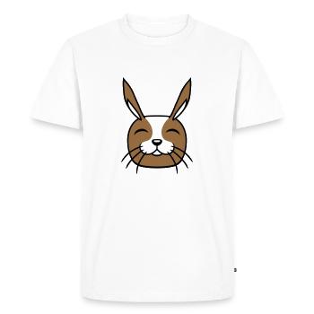Bunny Funny Face Smile Happy Friendly - Men's Premium Organic T-Shirt - white - Front - Nico (187cm)