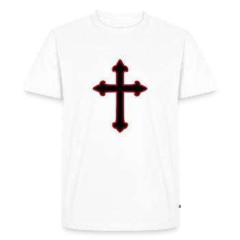 Croix Symbole Christianisme - T-shirt Premium bio Homme - blanc - Devant - Nico (187cm)