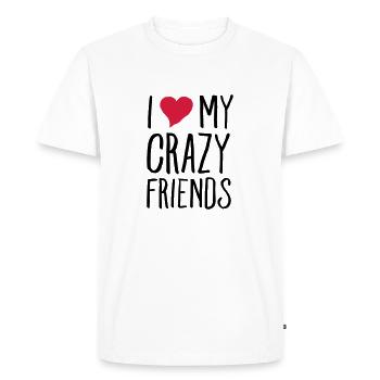 I (Heart) My Crazy Friends - T-shirt Premium bio Homme - blanc - Devant - Nico (187cm)