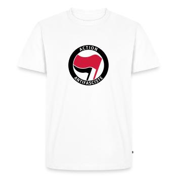 Action Antifasciste - T-shirt Premium bio Homme - blanc - Devant - Nico (187cm)