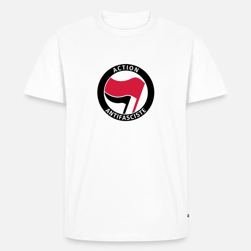 Action Antifasciste - Männer Premium Bio T-Shirt - Weiß