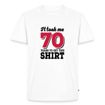 70 ans - T-shirt Premium bio Homme - blanc - Devant - Nico (187cm)