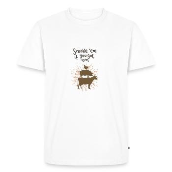 La viande délicieuse pour le barbecue - T-shirt Premium bio Homme - blanc - Devant - Nico (187cm)