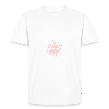 Vache porc poulet - T-shirt Premium bio Homme - blanc - Devant - Nico (187cm)