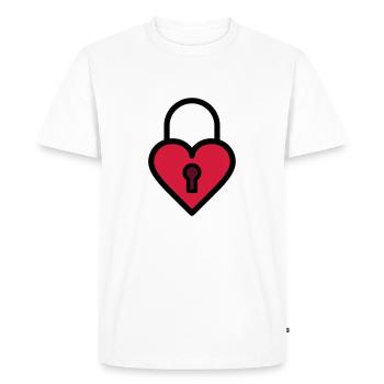 Cadenas, serrure d'amour - T-shirt Premium bio Homme - blanc - Devant - Nico (187cm)