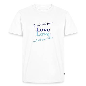 CITATION,CITATIONS,MESSAGE, MESSAGE,HUMOUR - T-shirt Premium bio Homme - blanc - Devant - Nico (187cm)