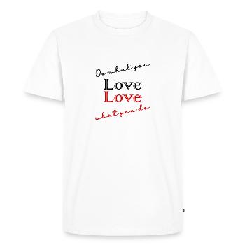 CITATION,CITATIONS,MESSAGE, MESSAGE,HUMOUR - T-shirt Premium bio Homme - blanc - Devant - Nico (187cm)