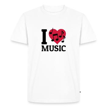 I love Music - T-shirt Premium bio Homme - blanc - Devant - Nico (187cm)