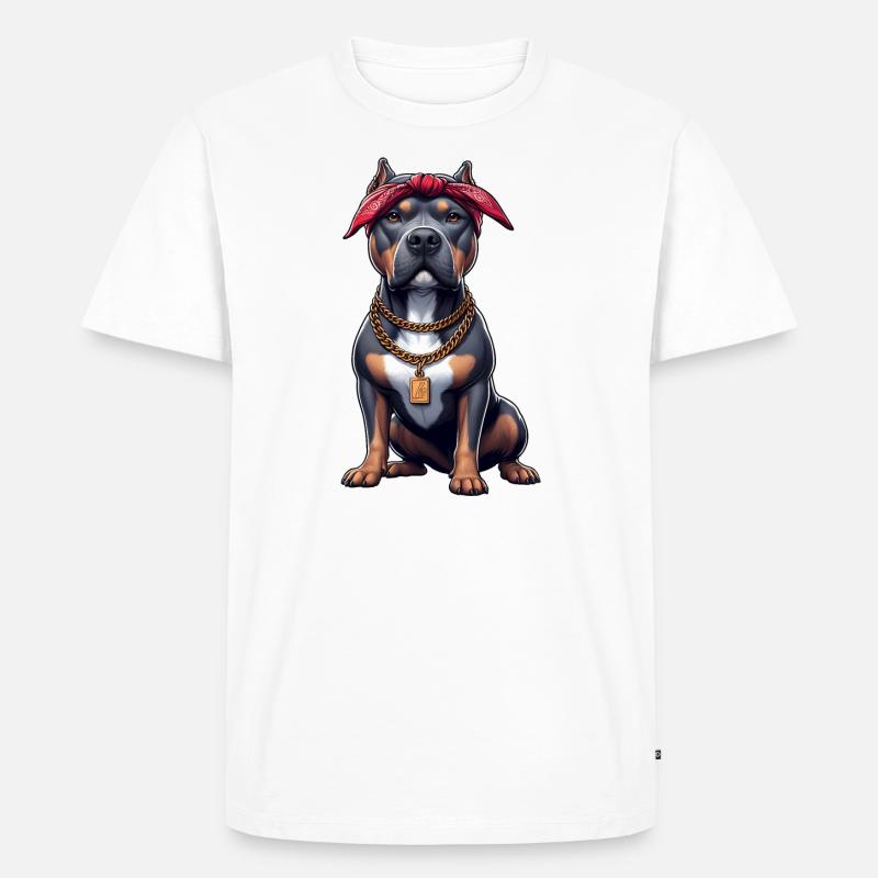 Pitbull Der Rapper - Männer Premium Bio T-Shirt - Weiß