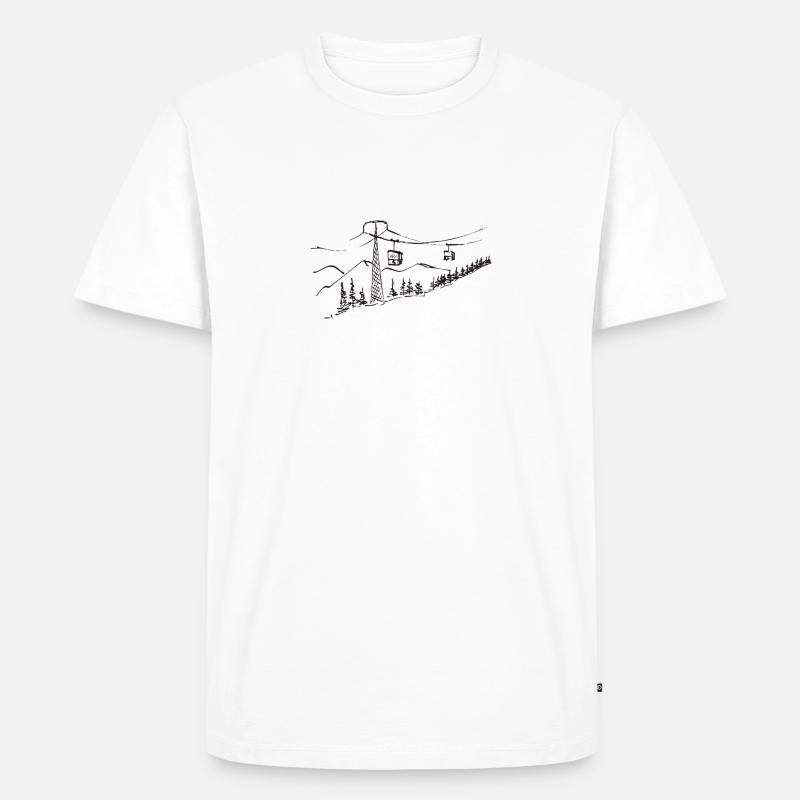 Seilbahn - Männer Premium Bio T-Shirt - Weiß