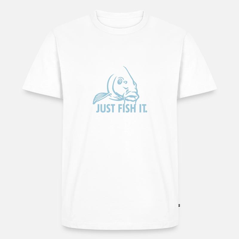karpfen_just_fish_it - Männer Premium Bio T-Shirt - Weiß