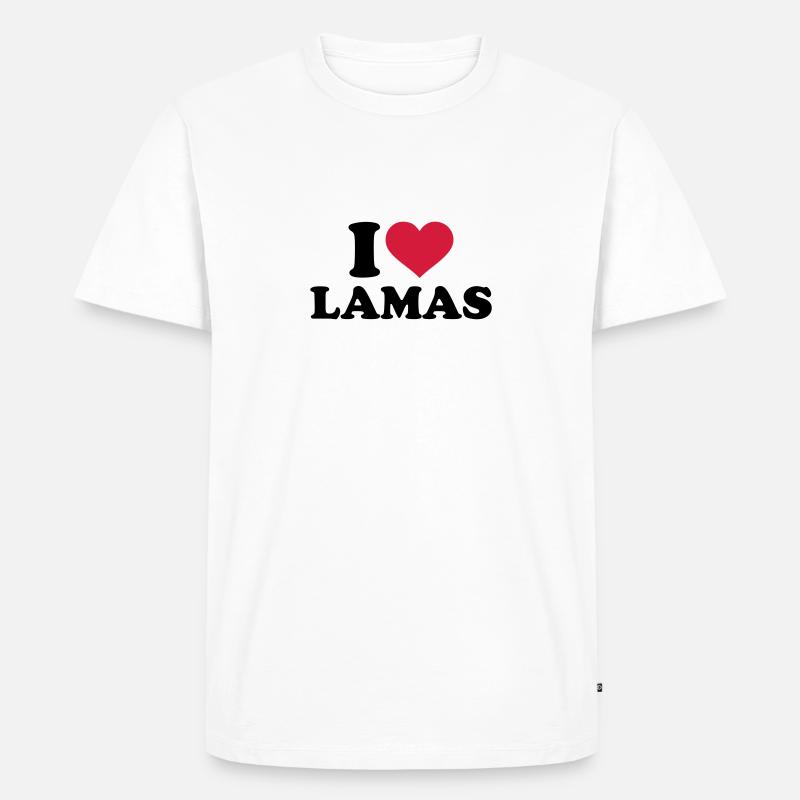 Lama - Männer Premium Bio T-Shirt - Weiß