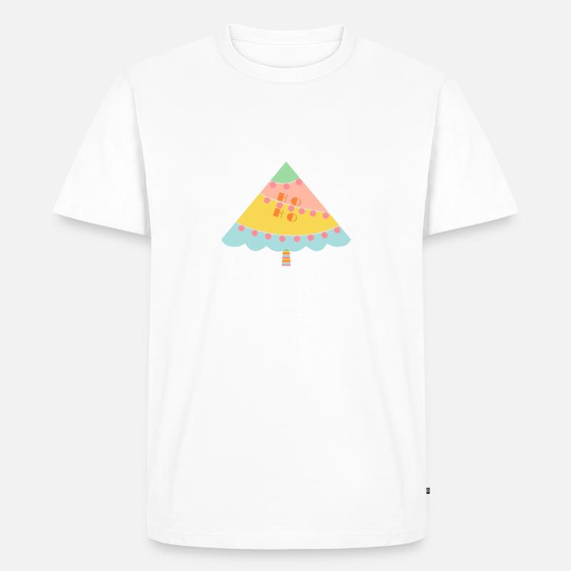 Fröhlicher Weihnachtsbaum - Männer Premium Bio T-Shirt - Weiß