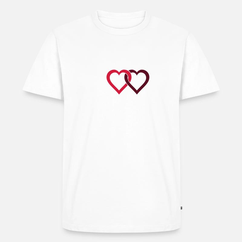 I love - Männer Premium Bio T-Shirt - Weiß