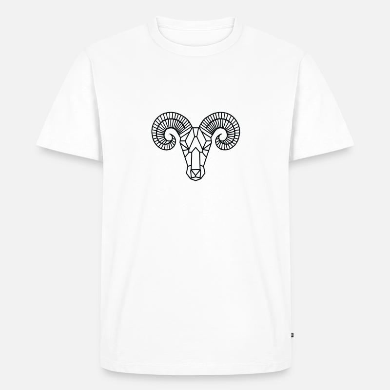 Widder - Widder - Männer Premium Bio T-Shirt - Weiß
