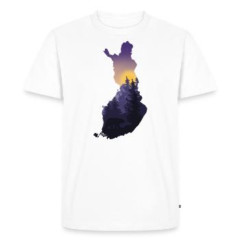 Carte et paysage de la Finlande - T-shirt Premium bio Homme - blanc - Devant - Nico (187cm)