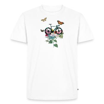 Flowers flourishing bike - Men's Premium Organic T-Shirt - white - Front - Nico (187cm)