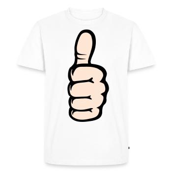 Tout à droite OK Icône de la main - T-shirt Premium bio Homme - blanc - Devant - Nico (187cm)