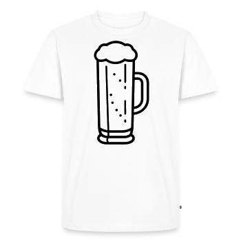 Bière - T-shirt Premium bio Homme - blanc - Devant - Nico (187cm)