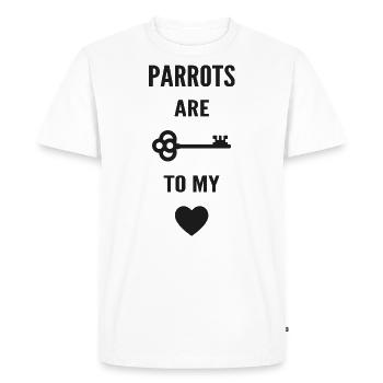Parrots are the key to my heart - Men's Premium Organic T-Shirt - white - Front - Nico (187cm)