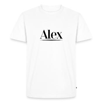 Alex - Men's Premium Organic T-Shirt - white - Front - Nico (187cm)