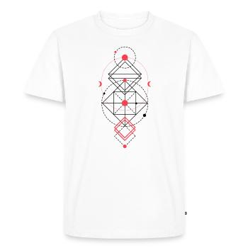 Géométrie sacrée - T-shirt Premium bio Homme - blanc - Devant - Nico (187cm)