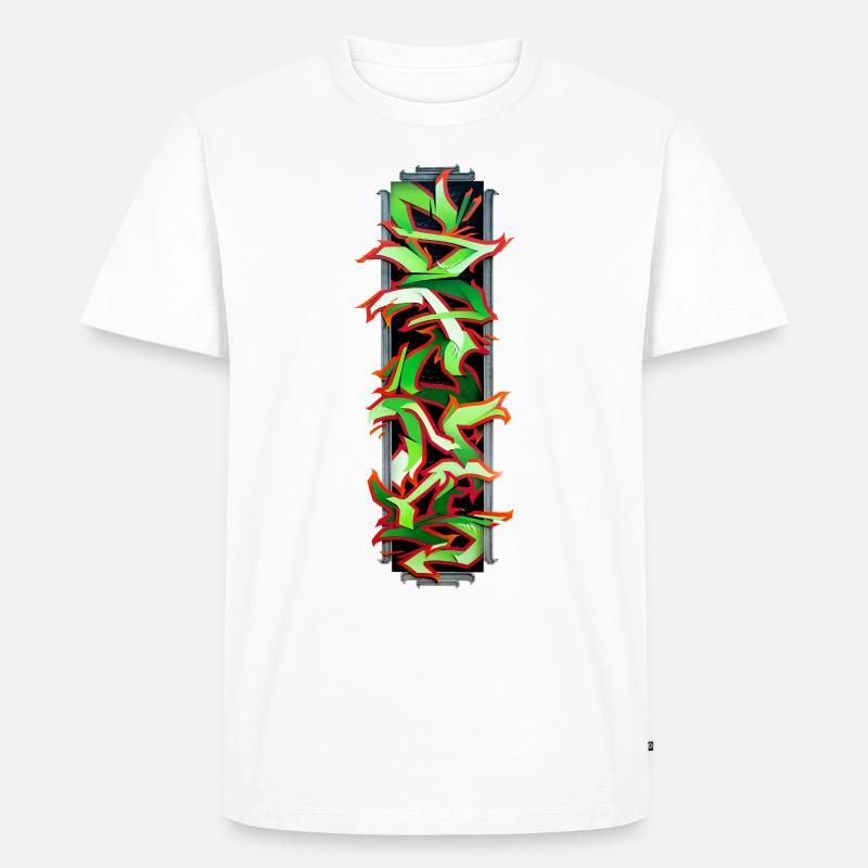 Graffitistyle Dragon - Männer Premium Bio T-Shirt - Weiß