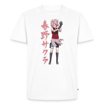 Naruto Shippuden Cool Design Avec Sakura - T-shirt Premium bio Homme - blanc - Devant - Nico (187cm)