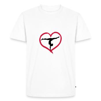 Gymnast, Gymnastics Heart - Men's Premium Organic T-Shirt - white - Front - Nico (187cm)