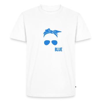 In April we wear Blue Autism Awareness - Men's Premium Organic T-Shirt - white - Front - Nico (187cm)