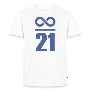 Infinite par 21 millions de bitcoins infini qui - T-shirt Premium bio Homme - blanc - Devant - Nico (187cm)