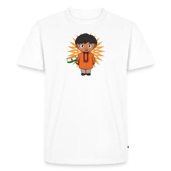 India Indian Hindu Pride Flag Country I Gift - Men's Premium Organic T-Shirt - white - Front - Nico (187cm)